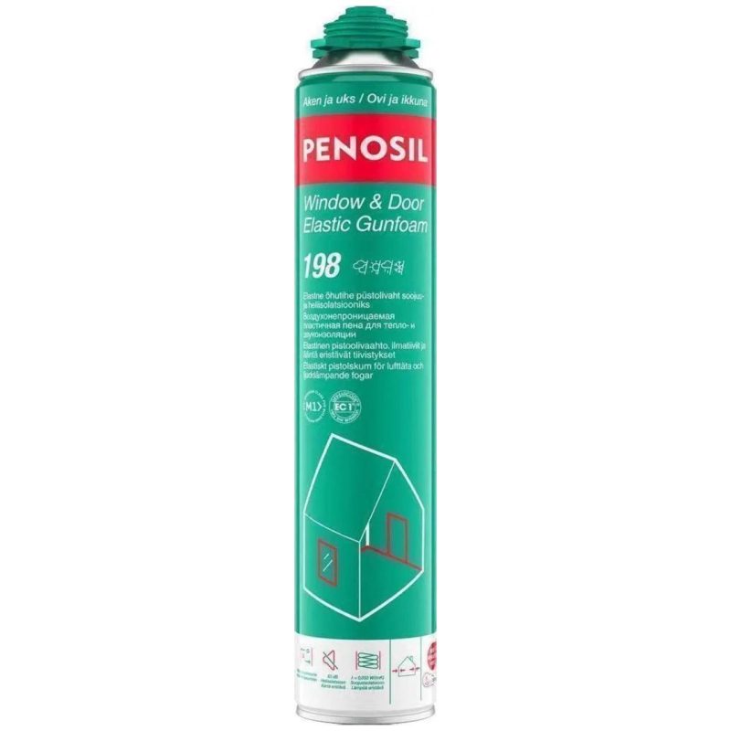 Пена монтажна проф.PENOSIL (Пеносил) Window & Door ELASTIC Gunfoam 198 ВСЕСЕЗОННАЯ ЭЛАСТИЧНАЯ, 800 мл А1658Z